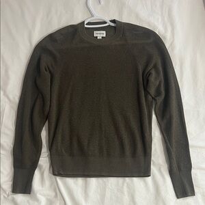 Frank and Oak Dark Green/Brown Sweater Semi-Sheer